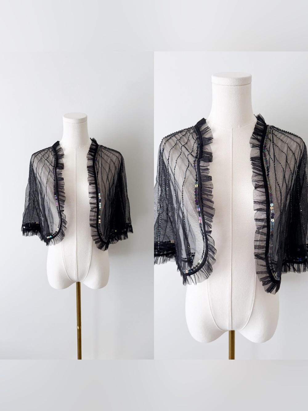 Betsey Johnson sheer beaded shawl